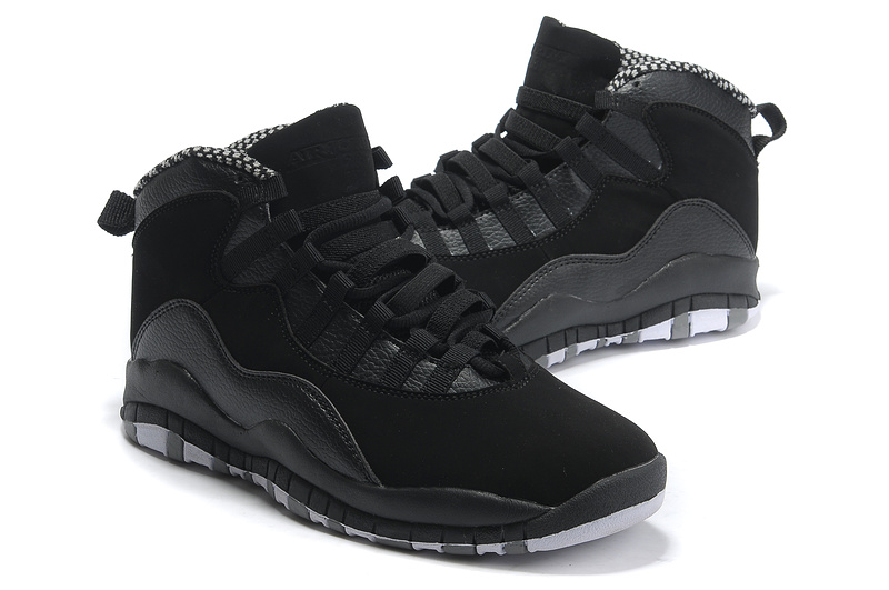 New Air Jordan 10 Shoes All Black - Click Image to Close